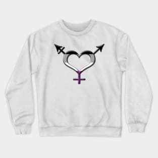 Heart-Shaped Asexual Pride Transgender Symbol Crewneck Sweatshirt